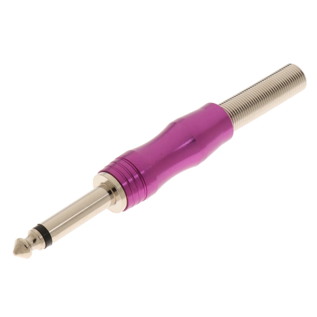 Copper 6.35mm 1/4inch Mono Jack Plug Adapter Connector for Microphone Mixer Speaker Amplifier