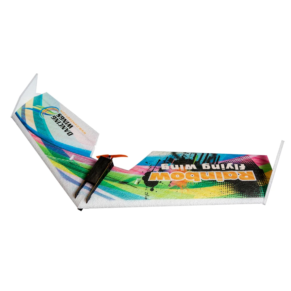 Goolsky Dancing Wings Hobby E0511 Rainbow Flying Wing V2 RC Avión 800mm Envergadura Delta Wing Tail-Pusher Kit de avión