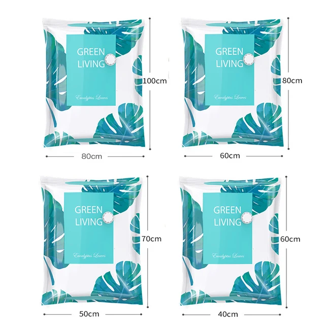 Nagy Kapacitású Vákuumkompressziós Táska Kipufogó-Válogató Zsákhálószoba Szekrény Tároló Lezárt Megtakarító Tér Kék - Image 2