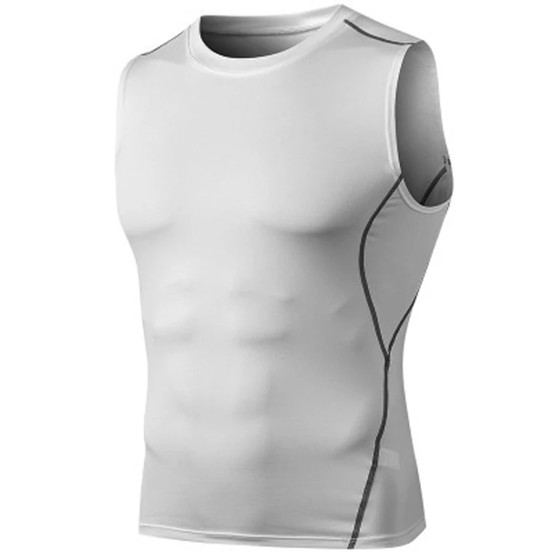 Men Quick Dry Running T-Shirts Compression Sleeveless Quick-drying Jersey training shirt Gym Mens Tank Top Sports & Entertainment