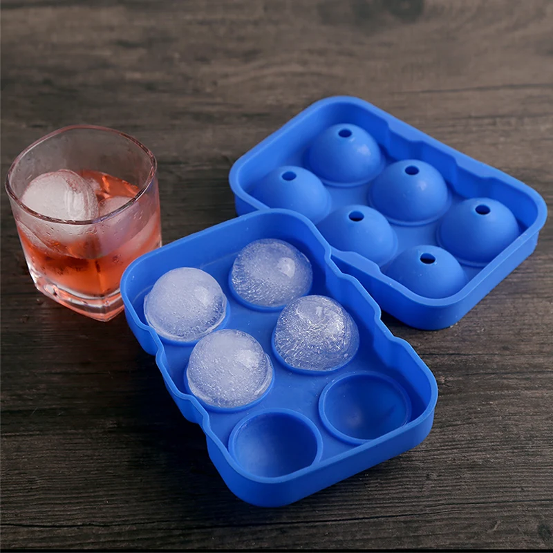 Large Round Ice Ball Maker 6 Holes Silicone Ice Cube Tray Mold Bar Party Whiskey Ice Mold Silicone Sphere shaped Ice Cube Maker (7)