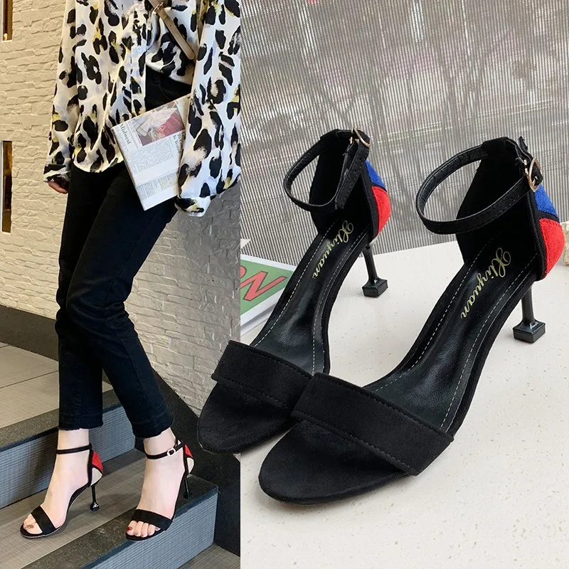 

2020 New Style Sandals Korean-style Summer Fish Mouth Thin Heeled Peep-Toe WOMEN'S Shoes Fashion Casual A- line Buckle WOMEN'S S