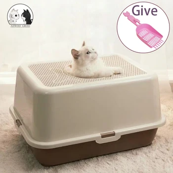 

Pet Toilet Bedpan Fully Enclosed Cat Litter Box Large Anti-spatter Drawer Top Into Deodorization Cat Sand Box Supplies Kitten