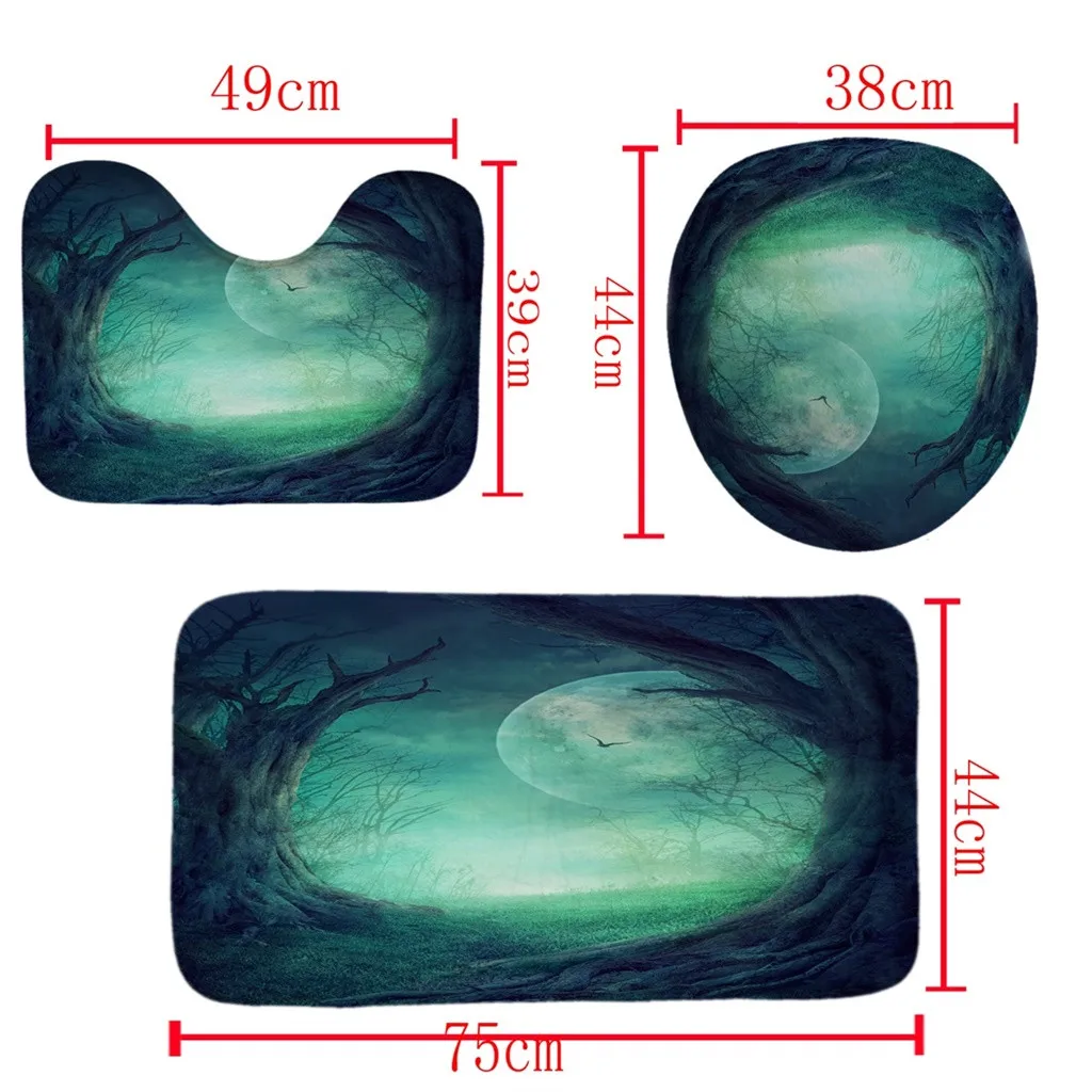 3 шт Хэллоуин крышка унитаза Модный комбинезон с тыквой коврик для ванной с принтом коврик для ванной комнаты украшение для ковриков в прихожей assento de vaso sanitario