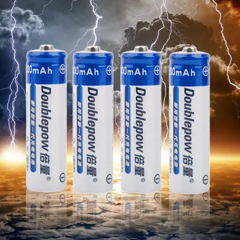 4 шт/комплект doulepow портативный 1,2 V Ni-MH AA Quanlity заряжаемый аккумулятор 1200mAh для различных устройств синий и белый