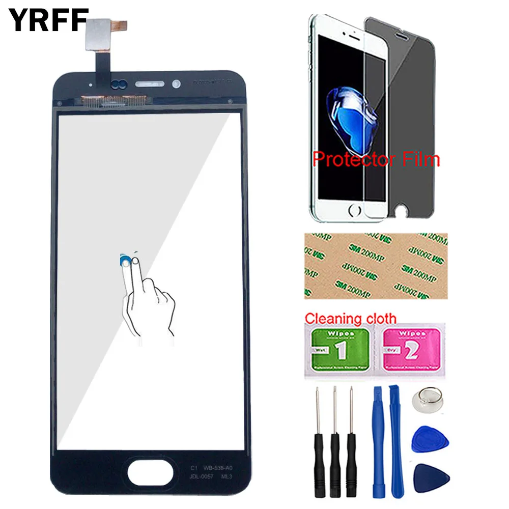 Black With Tools Phone Touch Screen For Meizu M3 Mini / Meilan 3 Touch Panel Digitizer Sensor Front Glass TouchScreen Tools Protector Film - Цвет: Black With Tools