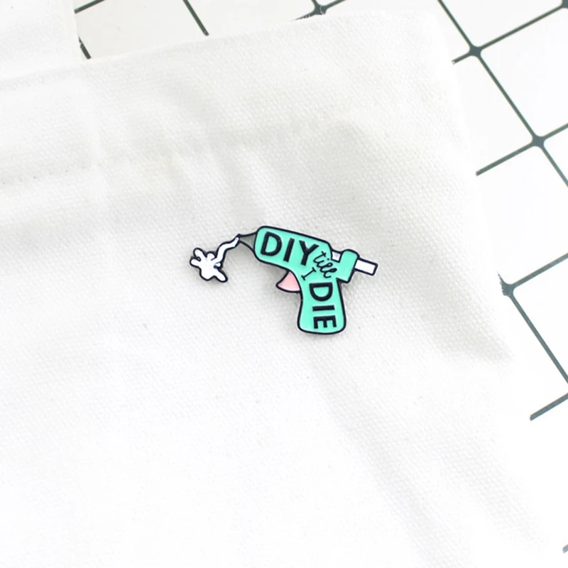 Красочный мультфильм спрей DIY клеевой пистолет брошь декоративный Металл Воротник эмалированные булавки детская школьная сумка джинсовые рубашки значок модные ювелирные изделия