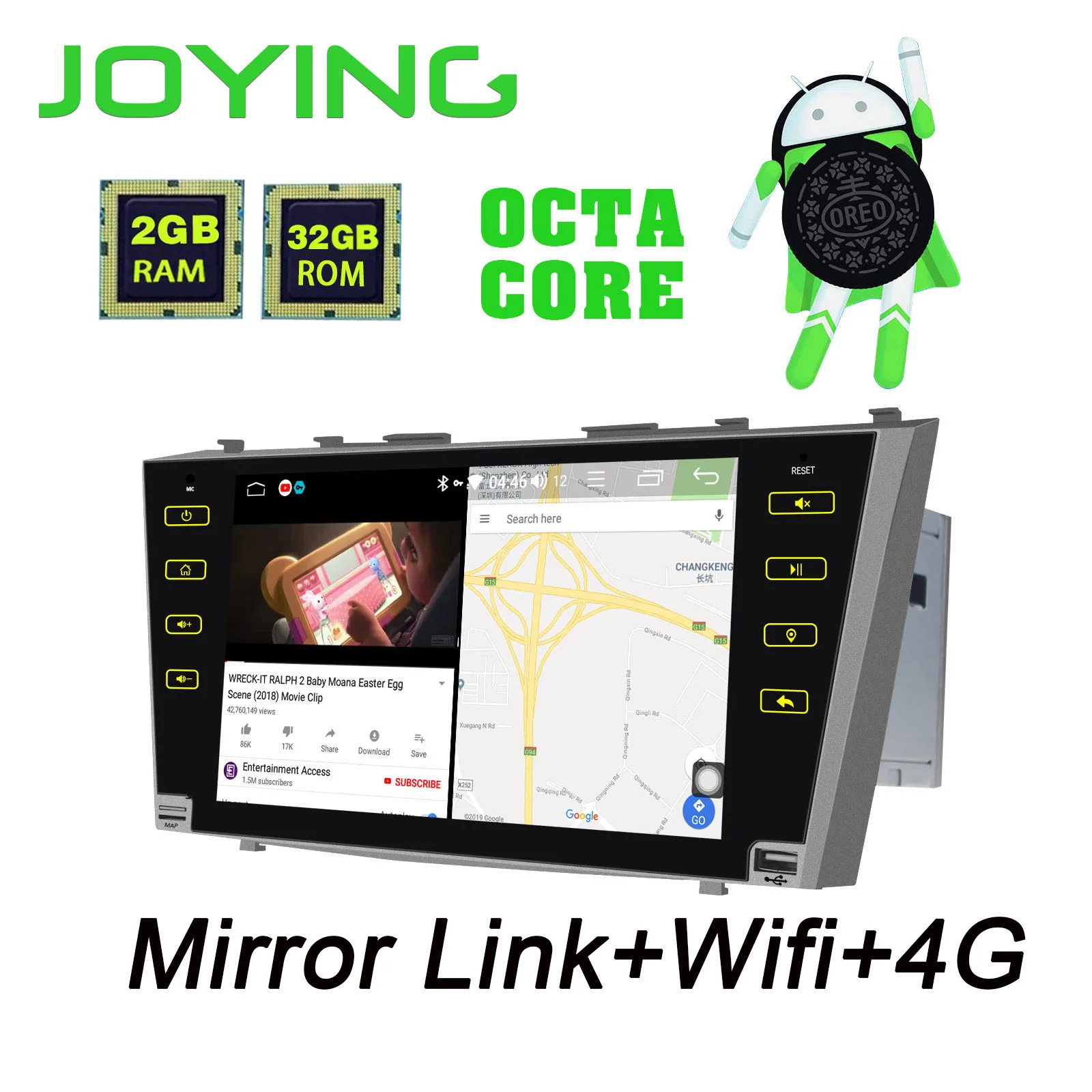 Perfect JOYING 2 din Android 8.1 Car GPS radio Stereo touch screen Bluetooth Autoradio No DVD for Toyota Camry/Aurion 2007 2008 to 2011 2