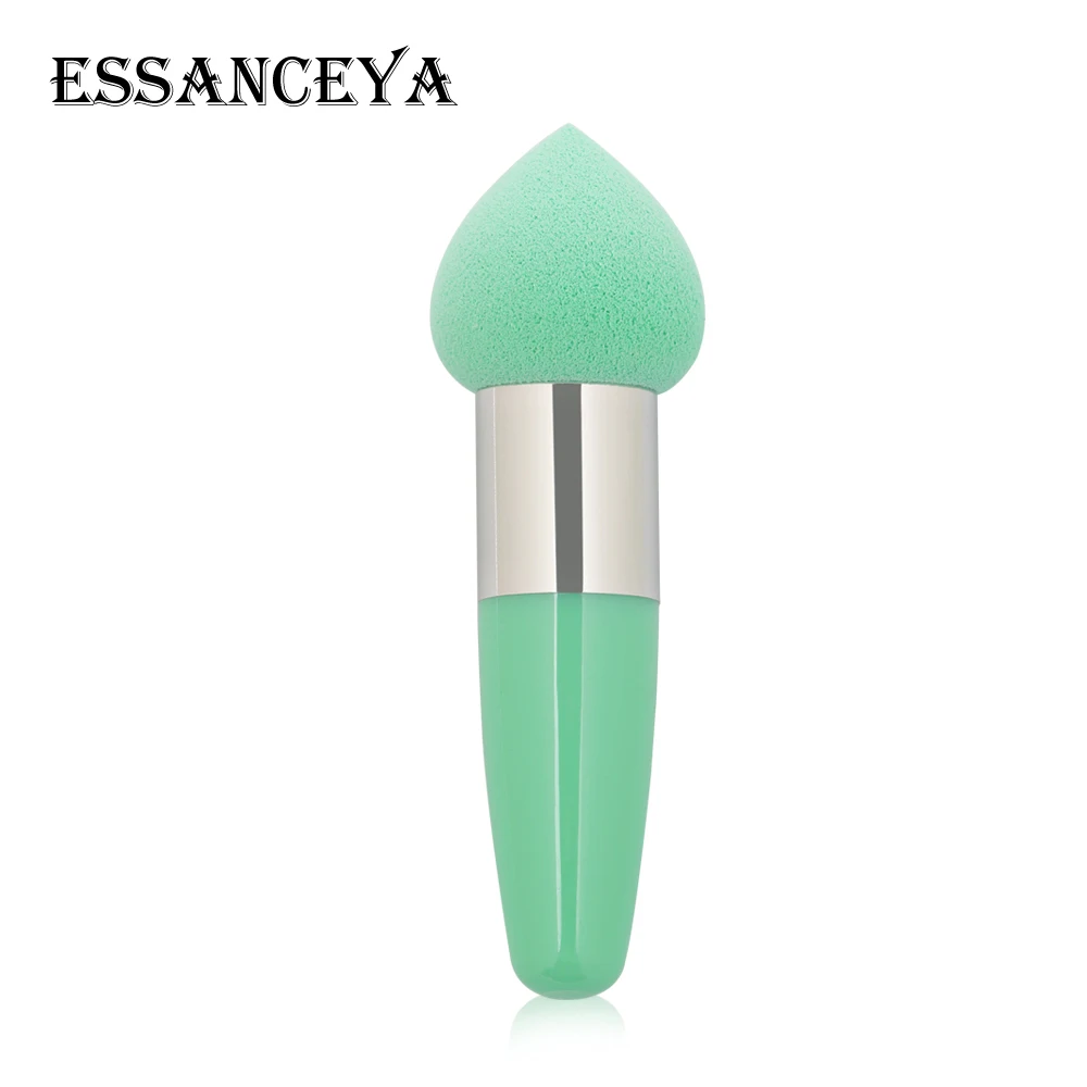 ESSANCEYA Профессиональный спонж для нанесения макияжа кисть BB крем пудра основа кисть Косметика Макияж Кисти губка гладкие водяные затяжки - Handle Color: green