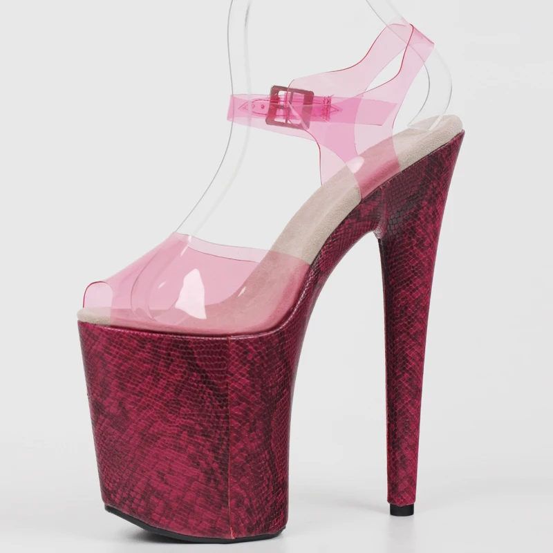 

two tone clear ankle strap sexy pole dance platfrom sandal size5#-12# custom more color
