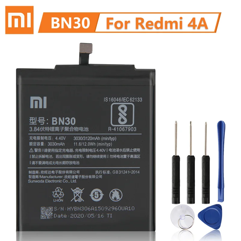 Оригинальный сменный аккумулятор XiaoMi BN30 BN42 BN40 BM47 для Xiaomi Redmi 4A 4 Pro 3 3S 3X 4X