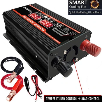 

12v to 220v led display car power inverter converter adapter dual USB transformer voltage modification sine wave 300W