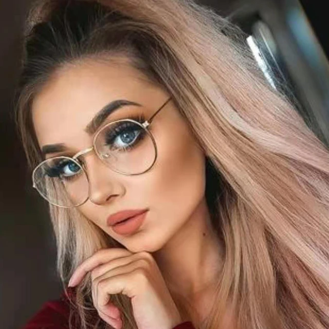 estación de televisión Deliberadamente Plantando árboles Montura de Gafas redondas de Metal para mujer, lentes ópticas de moda,  transparentes, pequeñas Gafas circulares ovaladas _ - AliExpress Mobile