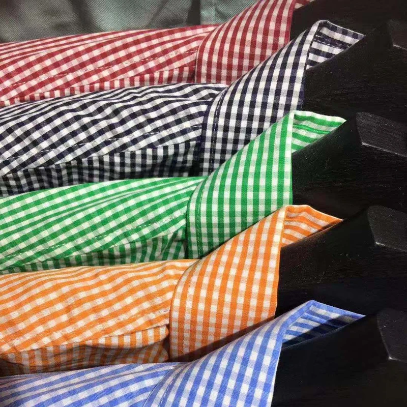 

high quality Man small horse Men Long Sleeve Dress Shirts 100%Cotton hombre chemises plaid shirts Casual streetwear