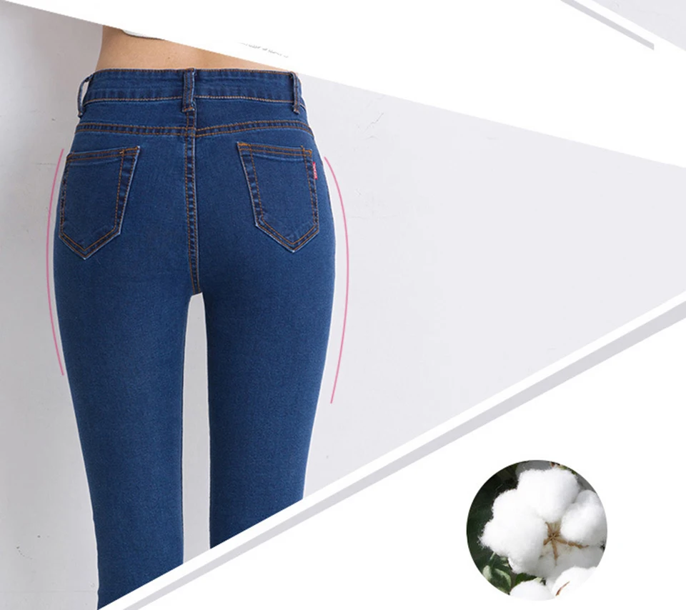 Женские Классические модельные джинсы со средней посадкой, синие Черные джинсы с пятью карманами размера плюс