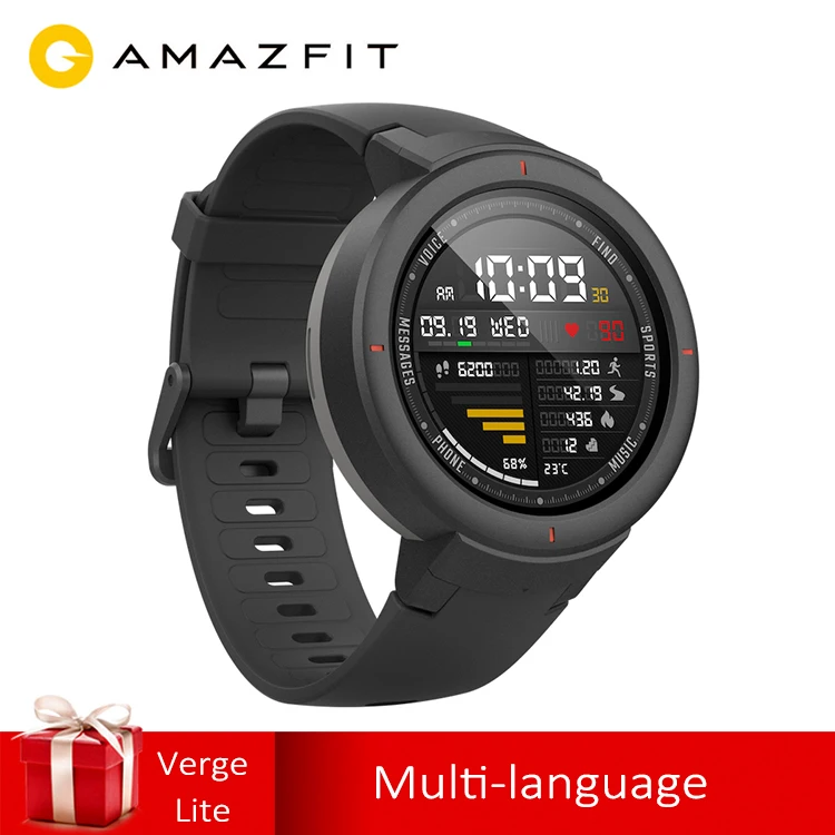 Глобальная версия AMAZFIT Verge Lite умные часы 20 дней работы от батареи 1,3 дюймов AMOLED экран Встроенный gps монитор сердечного ритма