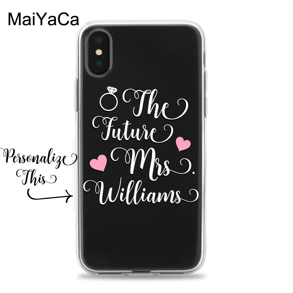 Future mrs wedding engagement bride groom bridal personalised name phone cover for iphone 5 SE 6 7 8 11 12 pro max mini plus X XS phone case