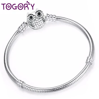 

TOGORY 2019 Owl Crystal Clip Snake Chain Charms Bracelets for Women Jewelry Making 3mm Bracelets Fashion Gift 12 Styles