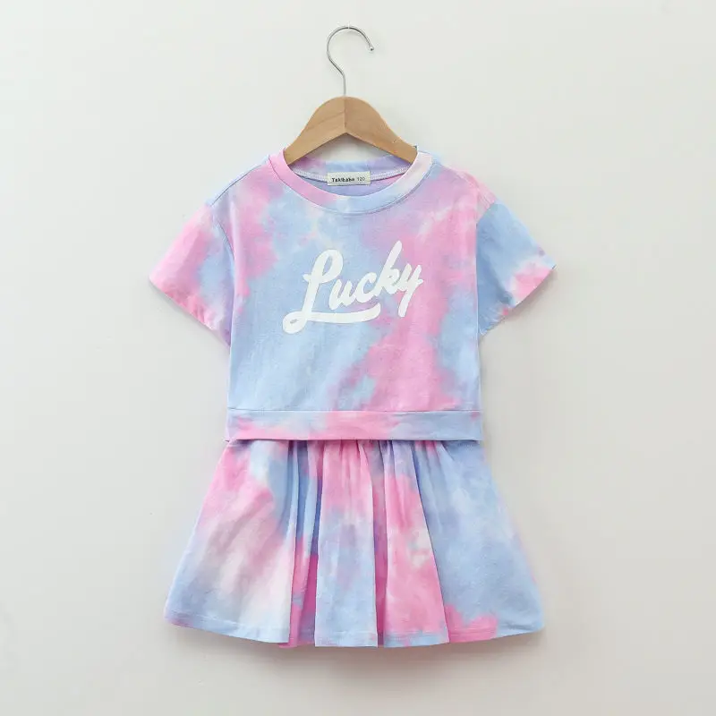 Tshirt Skirt Clothes Tops Set for Big Kids Baby Tall Girls for 10 11 12 13 14 15 16 Years Old 150cm 160cm Height 2Pcs