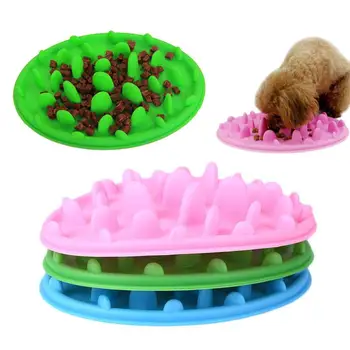 

Dod Food Slow Silicone Bowl Dish Multicolor Dog Slow Fooder Interactive Creative Cute Pet Feeder Healthy Diet