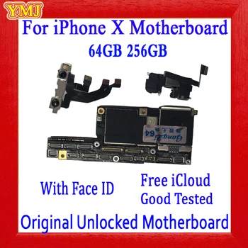

Original for iPhone X motherboard without/with Face ID Free iCloud for iphone x Mainboard with IOS System Logic board 64GB/256GB
