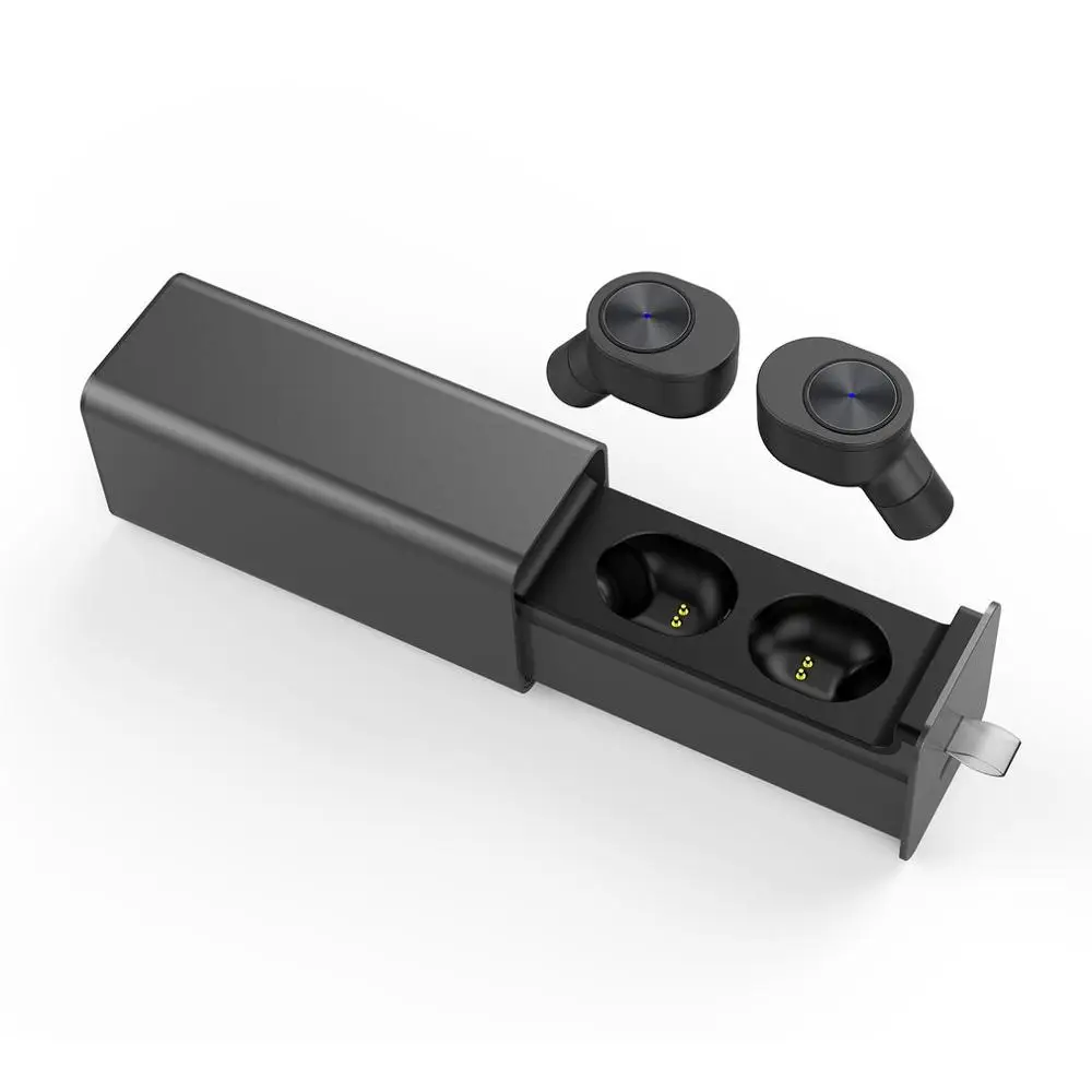 Черный QP-W10 Bluetooth V4.2 Twins True Wireless In-ear Earphones One key control Earbuds Magnetic Charger Box Perfect Combination - Цвет: Черный