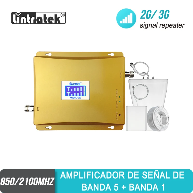 Сотовый усилитель Lintratek Repetidor GSM 850 3G 2100 двухдиапазонный ЖК-дисплей мобильный