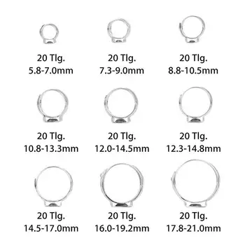 

180pcs Hose Clamp Set Single Ear Assortment Silver 5.8-21 mm Adjustable