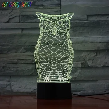 

Animal Owl 3d Led Night Light Touch Sensor Room Decoration Atmosphere Child Kids Baby Nightlight Nighthawk Bird 3d Night Lamp