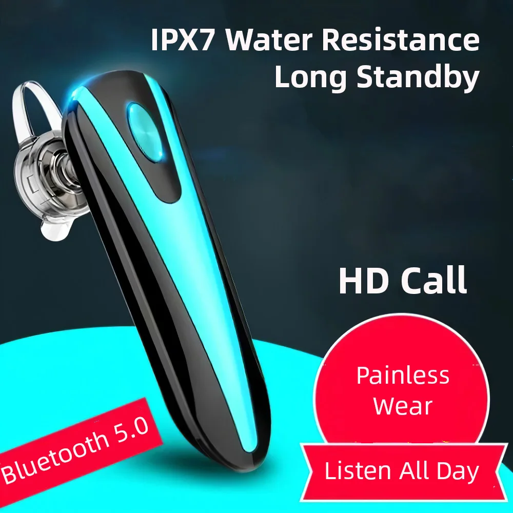 Earphone Bluetooth Wireless Earhook Headsets Earbuds For Huawei Honor V30 iPhone XR Microphone HD Stereo Single Compatible