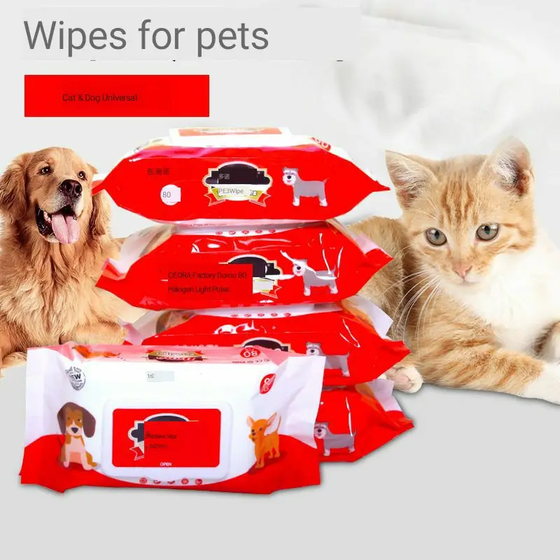 Pet dogs and cats special summer wet wipes clean cat and dog supplies 80 CN wipes dog and cat products