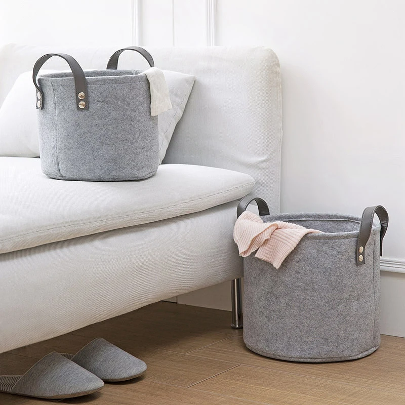 Войлочный материал цилиндр для хранения мелочей корзина для хранения легкая и прочная для одежды полотенце для игрушек и туалета м