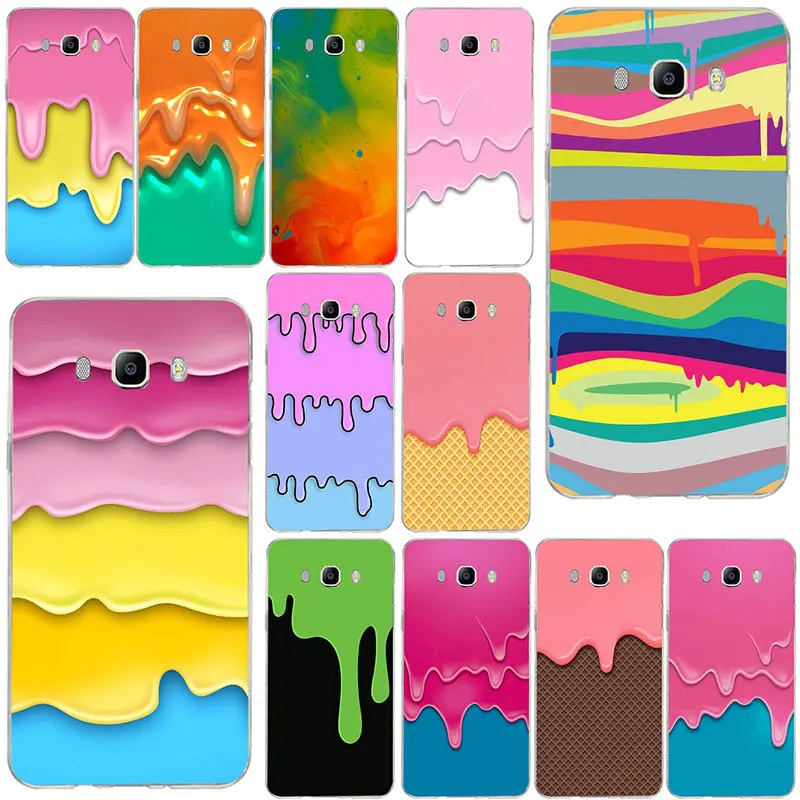 

Soft Phone Case for Samsung Galaxy Note 2 3 4 5 8 S2 S3 S4 S5 Mini S6 S7 S8 S9 Edge Plus Dripping Pink Blue Slime Style