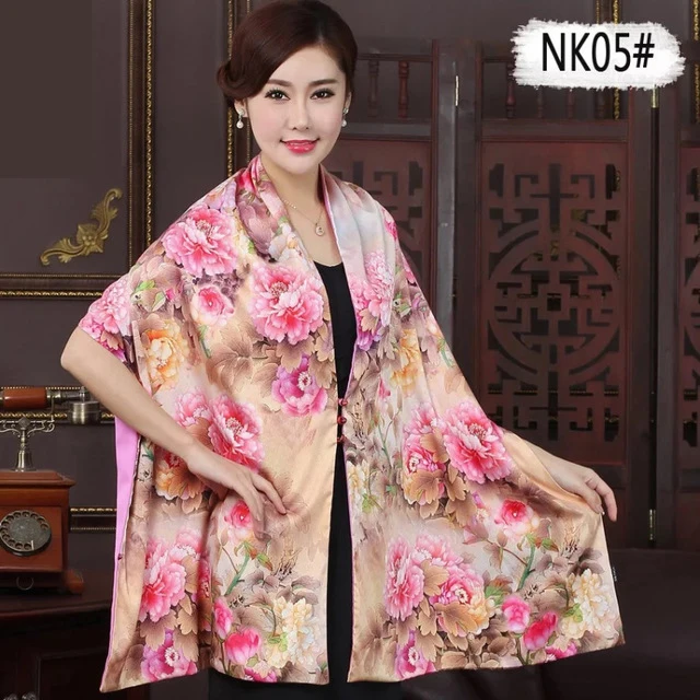 23 Картина маслом Cheongsam шаль национальный шарф с пуговицей женский шелковый кашемировый шарф ретро свадьба вечеринка палантин обертывания - Цвет: 23