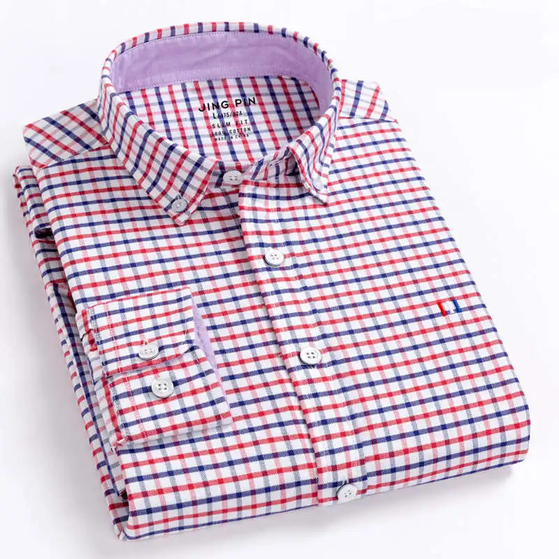 BOLUBAO кардиган мужские деловые рубашки грудь вышивка печати высокое качество мужские рубашки многоцветные камвольные рубашки - Цвет: Red  JingFang13