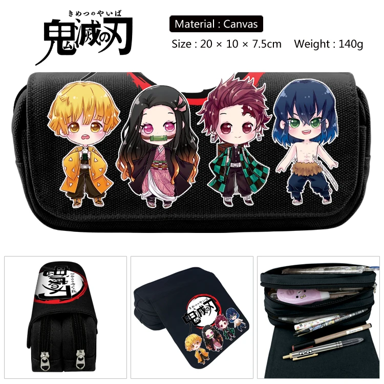 

Anime Demon Slayer: Kimetsu no Yaiba Pencil Case Make up Cosmetic Bag Kamado Tanjirou Cartoon Multi-function Stationery Bag