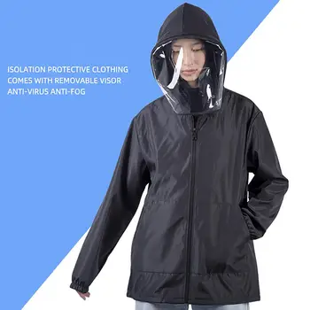 

Dust-proof Wind-proof Removable Mask Hat Protective Clothing Isolating Clothes Protective Suit Set Anti Droplet Clothing