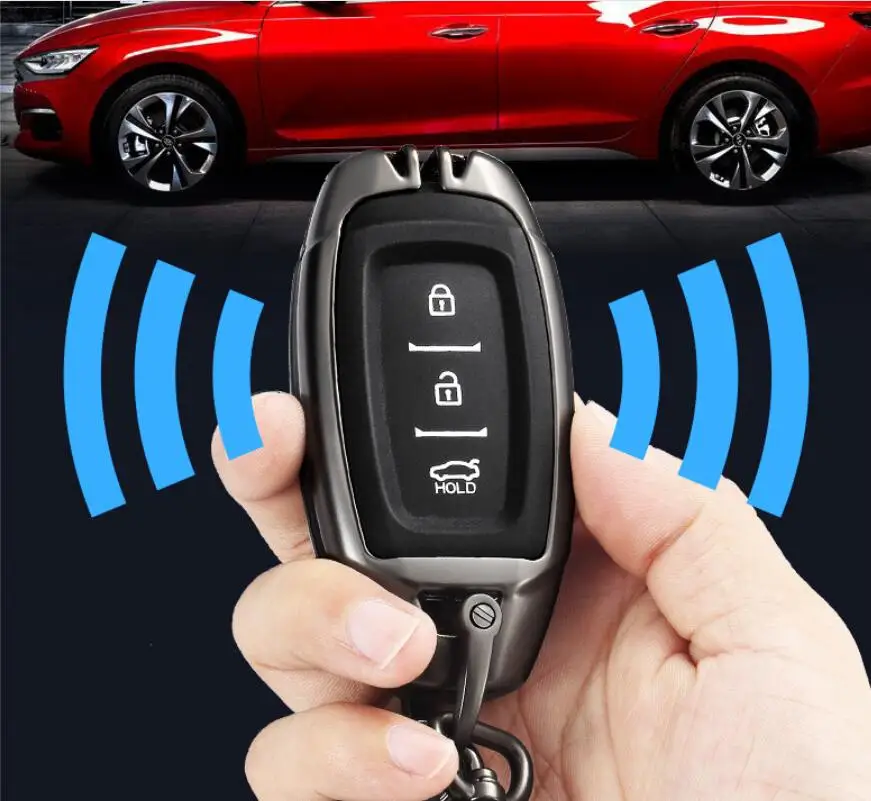 Чехол для автомобильного ключа Hyundai Santa Fe TM 2019 I30 2018 Solaris Azera Elantra greataccent держатель
