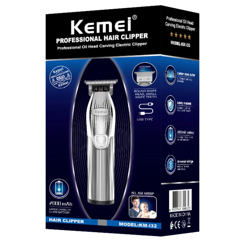Kemei Professional Cordless Rechargeable Hair Trimmer Men Electric Hair Clipper Hairdressing Beard Grooming Shaver hair trimmer hair clipper electric shaver