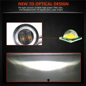 

Round LED Work Light Driving For SUV ATV Red Corrosion resistant Waterproof