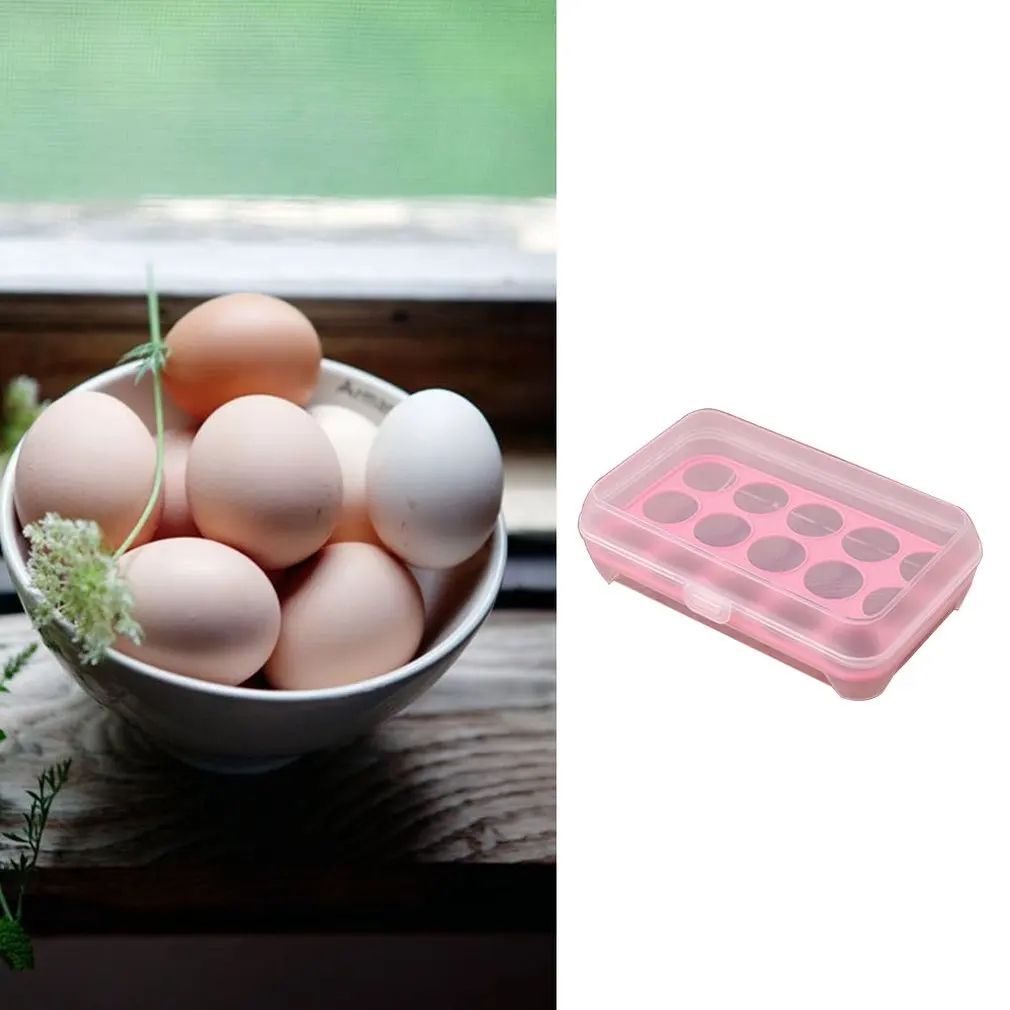 15 Grids Eggs Storage Box Portable Egg Container Fresh Egg Carrier Case 0U