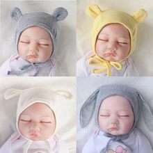 Милый кролик Новорожденный шляпа детская шапочка новорожденный реквизит для фотосъемки дети мальчики девочки Кепка с ушками Детские капот аксессуары для девочек