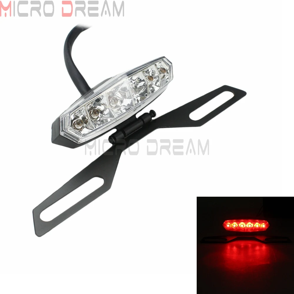 1PCUniversal6LEDRedLightMotorcycleATVScooterRearStopCafe