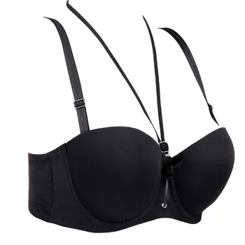 

Sexy Bra Hanging Neck 1/2 Cup Bras For Women Lingerie Seamless Bra Smooth Racerback Bralette Bow Intimates Female Underwear 2019