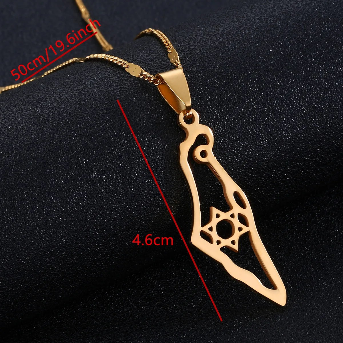 Stainless Steel Israel Map Necklace – Hollow Star Of David Pendant With Chain, Jewish Jewelry Gift