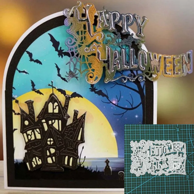 

Happy Halloween Metal Cutting Dies Pointed Embossing DIY Handmade Scrapbooking Stencil Craft Cut Die