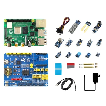 

Waveshare for Raspberry Pi 4 Model B Sensor Kit Includes ARPI600 Adapter Board 13X Popular Sensors