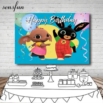 

Sensfun Bing Bunny Theme Backdrops For Photo Studio Cartoon Kids 1st Birthday Party Photography Backgrounds For Photo Studio