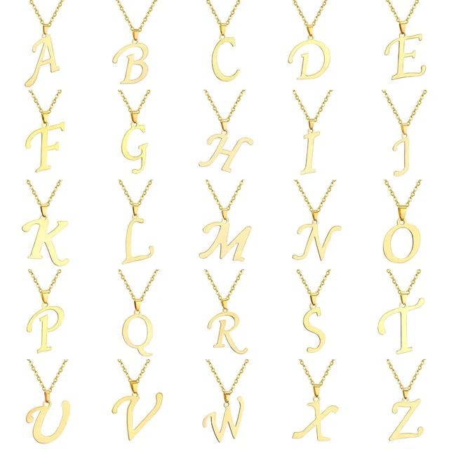 Stainless Steel Letters Jewelry  Alphabet Stainless Steel Charm - Gold  Color - Aliexpress