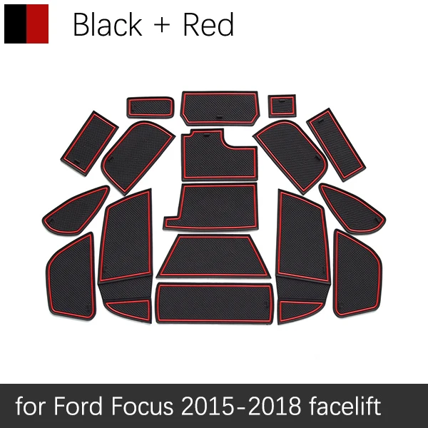 Противоскользящие резиновые чашки подушки двери паз коврик для Ford Focus 3 3,5 MK3 подтяжка лица ST RS~ аксессуары наклейки для автомобиля - Название цвета: Красный